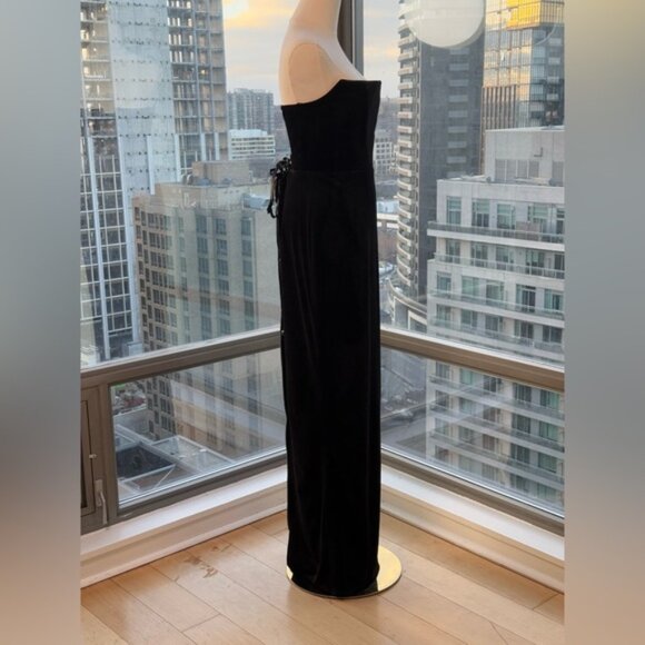 🆕 BRONX & BANCO 🧿 NWOT Florentina Corset Gown, Black Velvet, Sz M US 6 - Picture 6 of 13